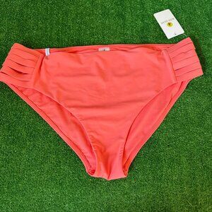 Body Glove Women's Retro High Waist Coral Bikini Bottom Swimsuit Size 3X NWT